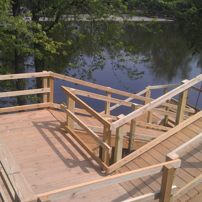 Hillside deck and ramps