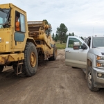 refuling the scraper