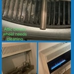 Dirty blower wheel, wall heater maintenance