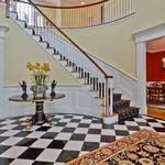 Marble Tile and Wool Rug
