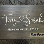 Wedding sign before
