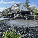 Paver with custom bench
