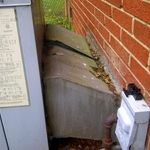 Close-up BEFORE picture of the unit's connecti