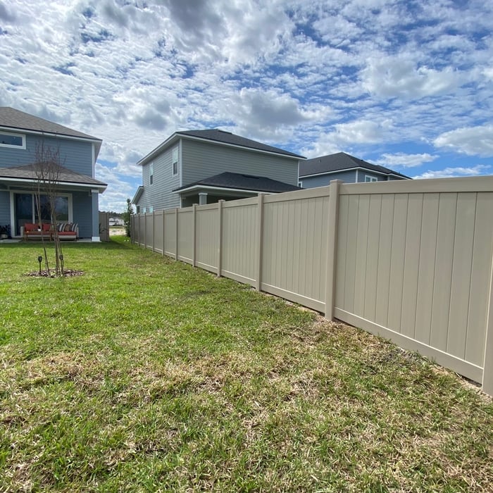 Vinyl Fence installation.