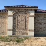 Front columns with faux window