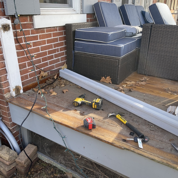 Existing rail removed