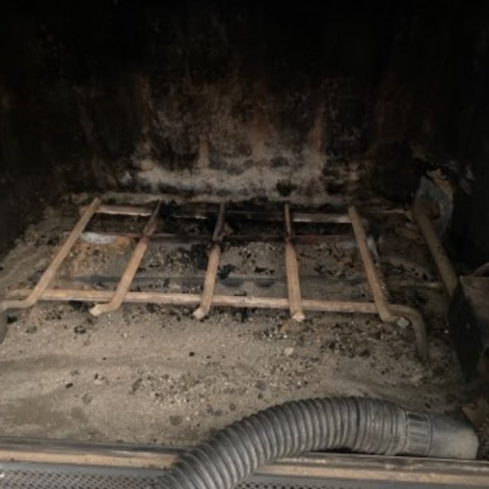 Fireplace mid cleaning