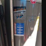 New tall electric water heater.