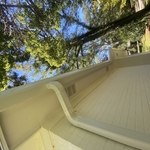 Clean White Gutter and Downspout