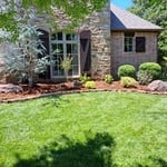 Chop Stone Flowerbed, Mulch & Planting