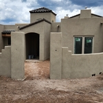 Block wall courtyard