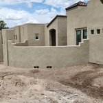 Block wall courtyard