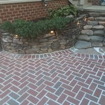 mortared bricks on slab, installed hardscape light