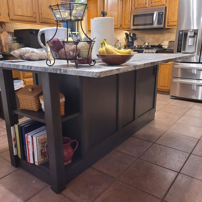 Kitchen island - seating and bookcase