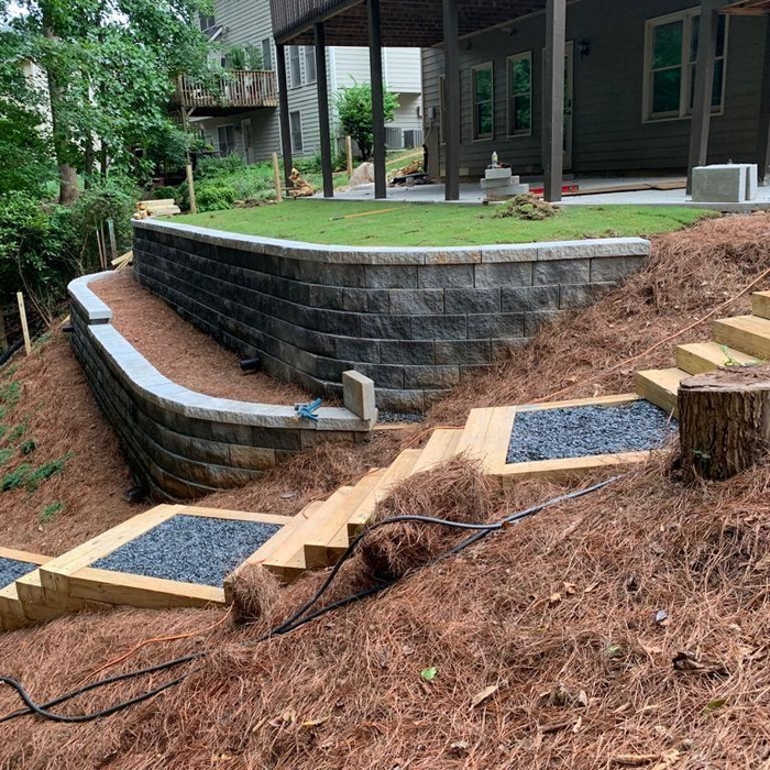 Retaining Wall and Stairs