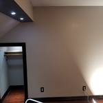 office soffit with lighting & closet