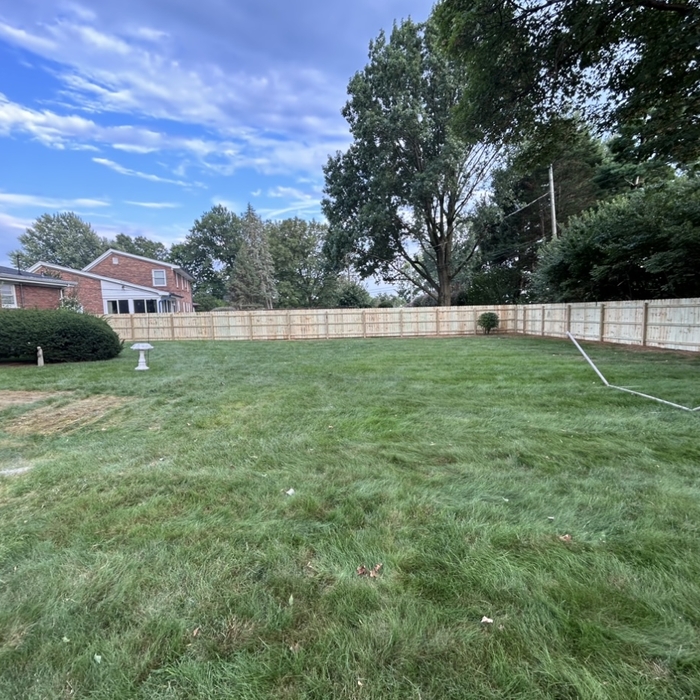 Installed wood fence