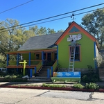 hung business signs in town for new restaurant