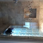 Handbuilt Shower with Glass Block Window