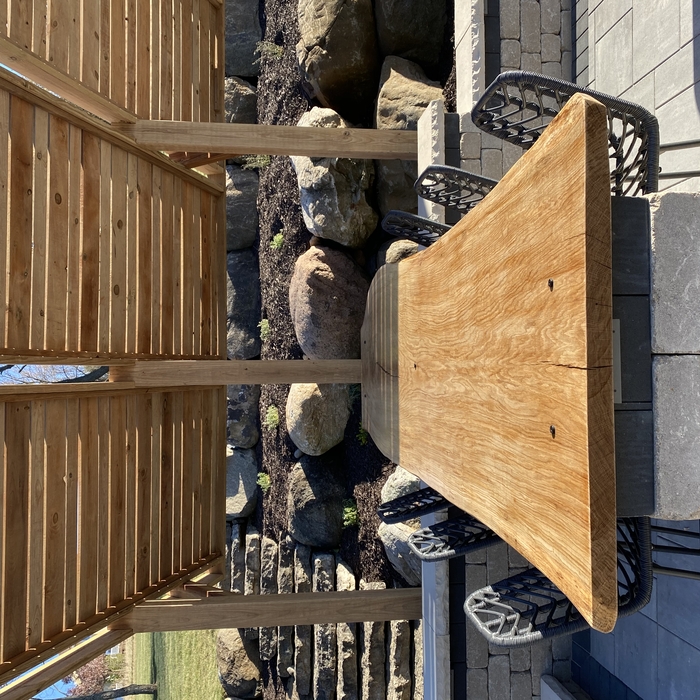 outdoor live edge bar seating
