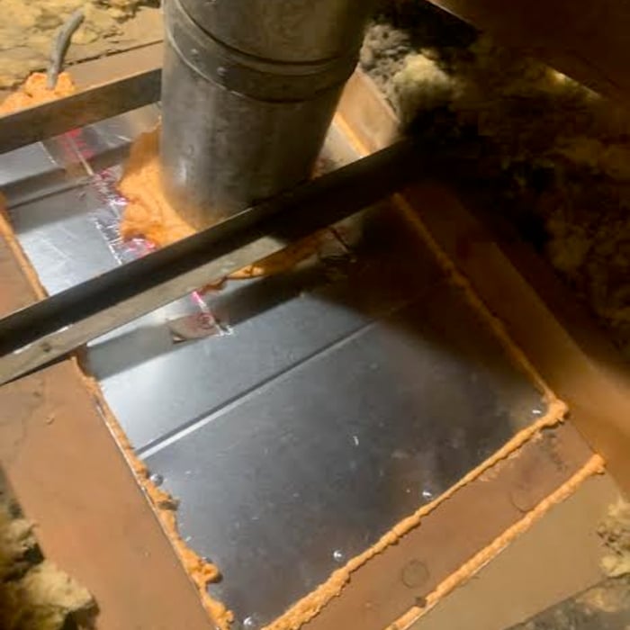 Air seal attic vent stack