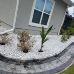 flower beds rock and brick
