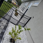 flower beds rock and brick