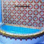 Fountain and Archway and Travertine Bathtub