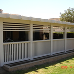 I R P patio cover with hand rails