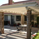Free standing lattice cover with ceiling fan