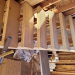 Rough timber frame stairs