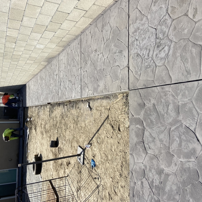 stamped walk way