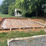 Frame to the shed slab