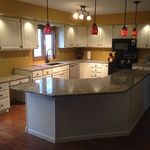 Hardwood cabinets in kitchen (after painting)