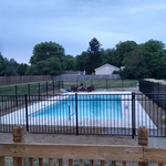 pool with the fence up