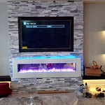 Electric Fireplace TV And Lighting