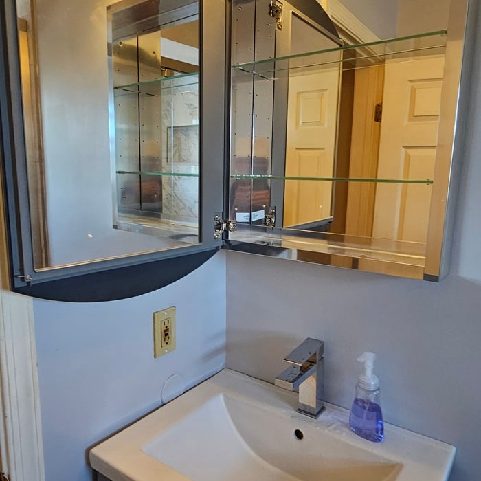 Over Sink Mirrored Medicine Cabinet
