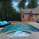 Pool with hot tub