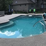 Pool with hot tub