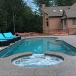 Pool with hot tub
