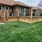 Composite decking w/cedar posts