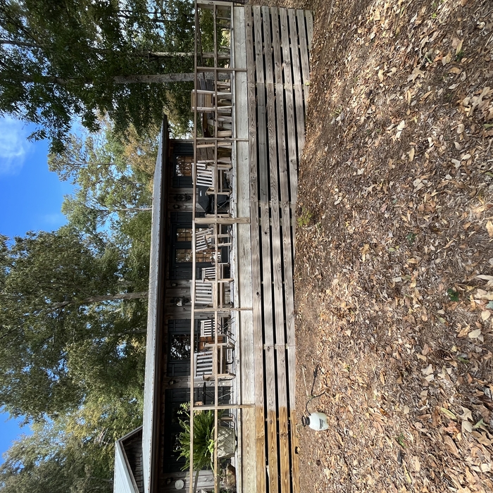 Pressure washing porch