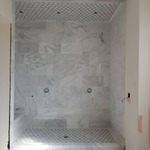 Marble double stand-up shower