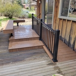 Wheelchair ramp accessible deck