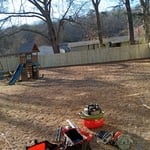 Backyard Enclosed by Wood Fence