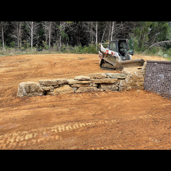 Grading Before Stone Wall