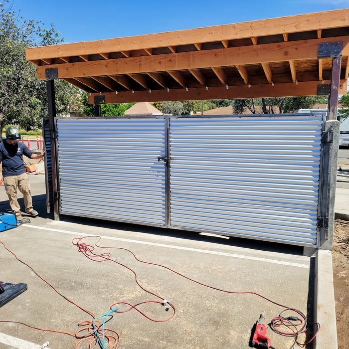 completed 3 door enclosure