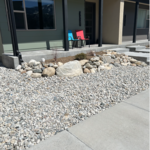 Duplex front and backyard