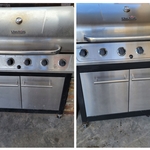 Outdoor kitchen floor before and after
