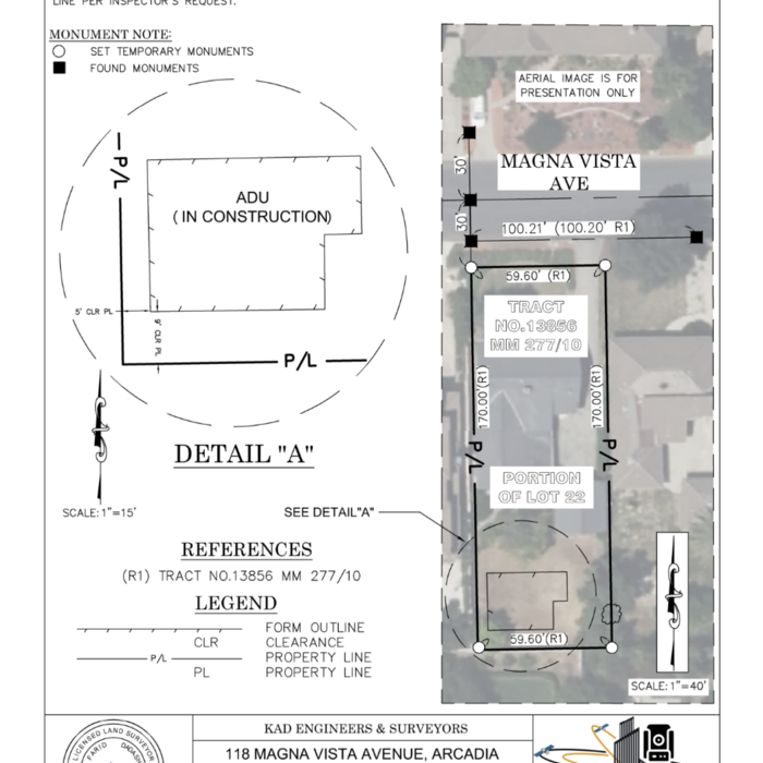 Setback Survey for ADU Building
